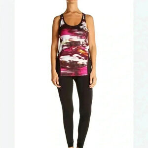 Lululemon pink and black  mesh racerback tank top 4